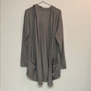 Men's Gray Open Front Cardigan